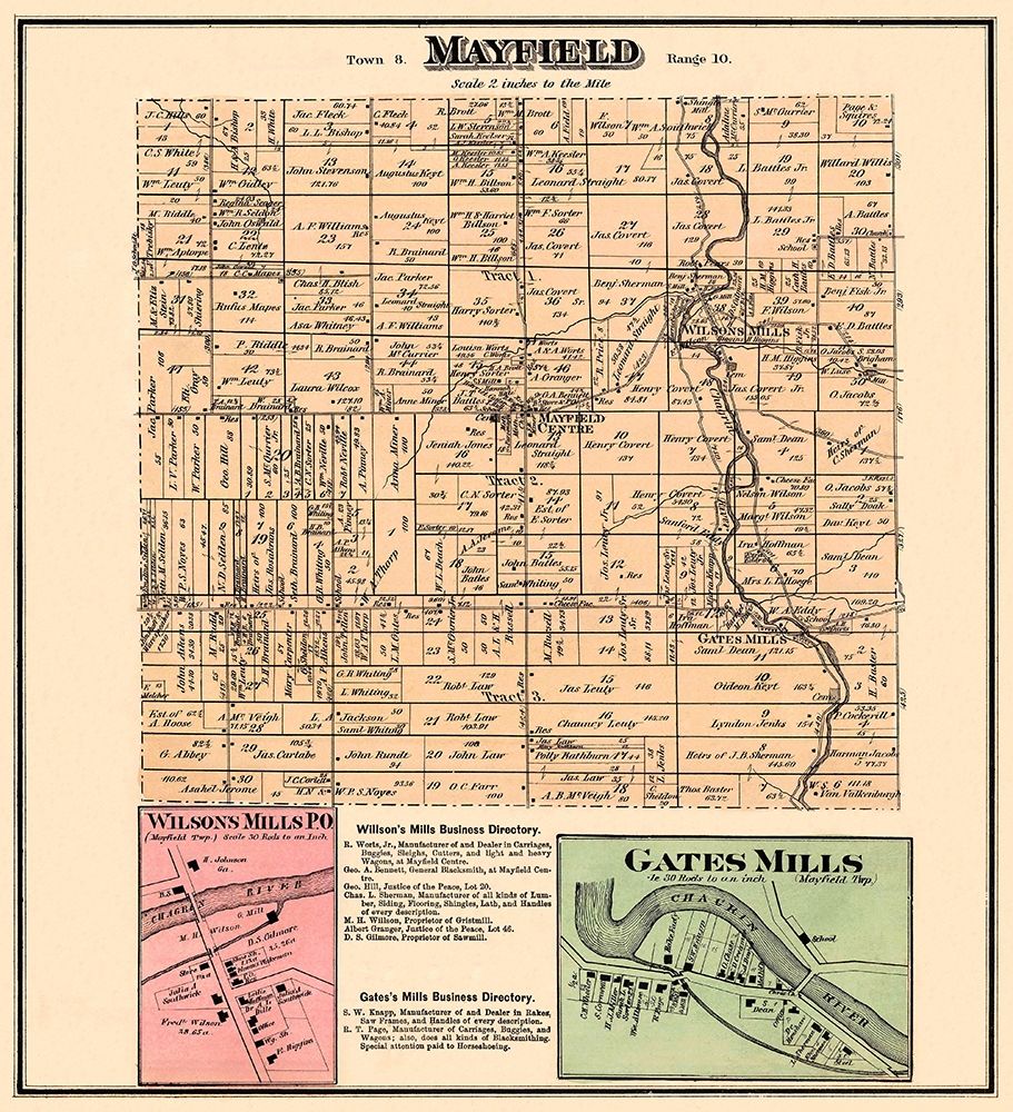 Mayfield Ohio Landowner - Cram 1874