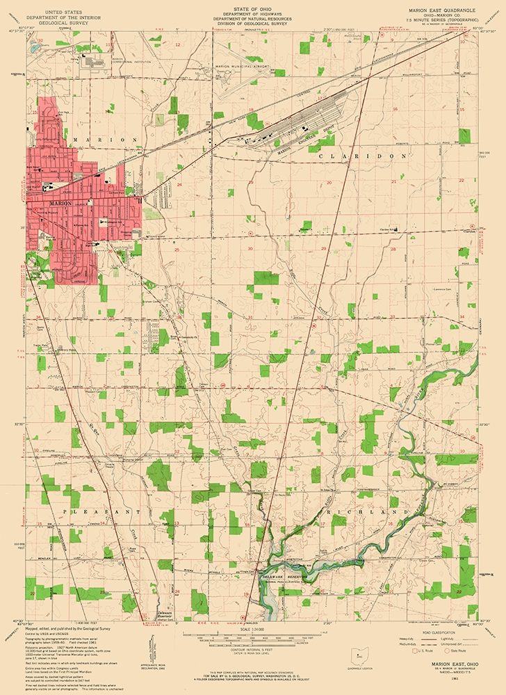 East Marion Ohio Quad - USGS 1961