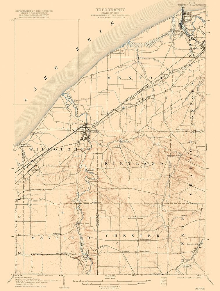 Mentor Ohio Quad - USGS 1907