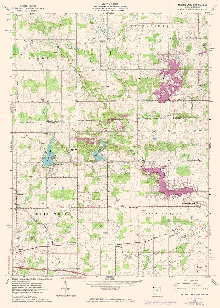 Nettle Lake Ohio Quad - USGS 1961