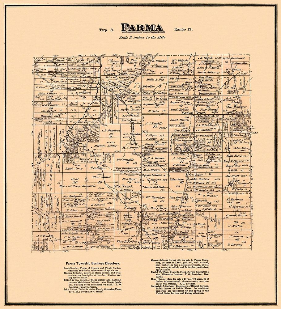 Parma Ohio Landowner - Titus 1876