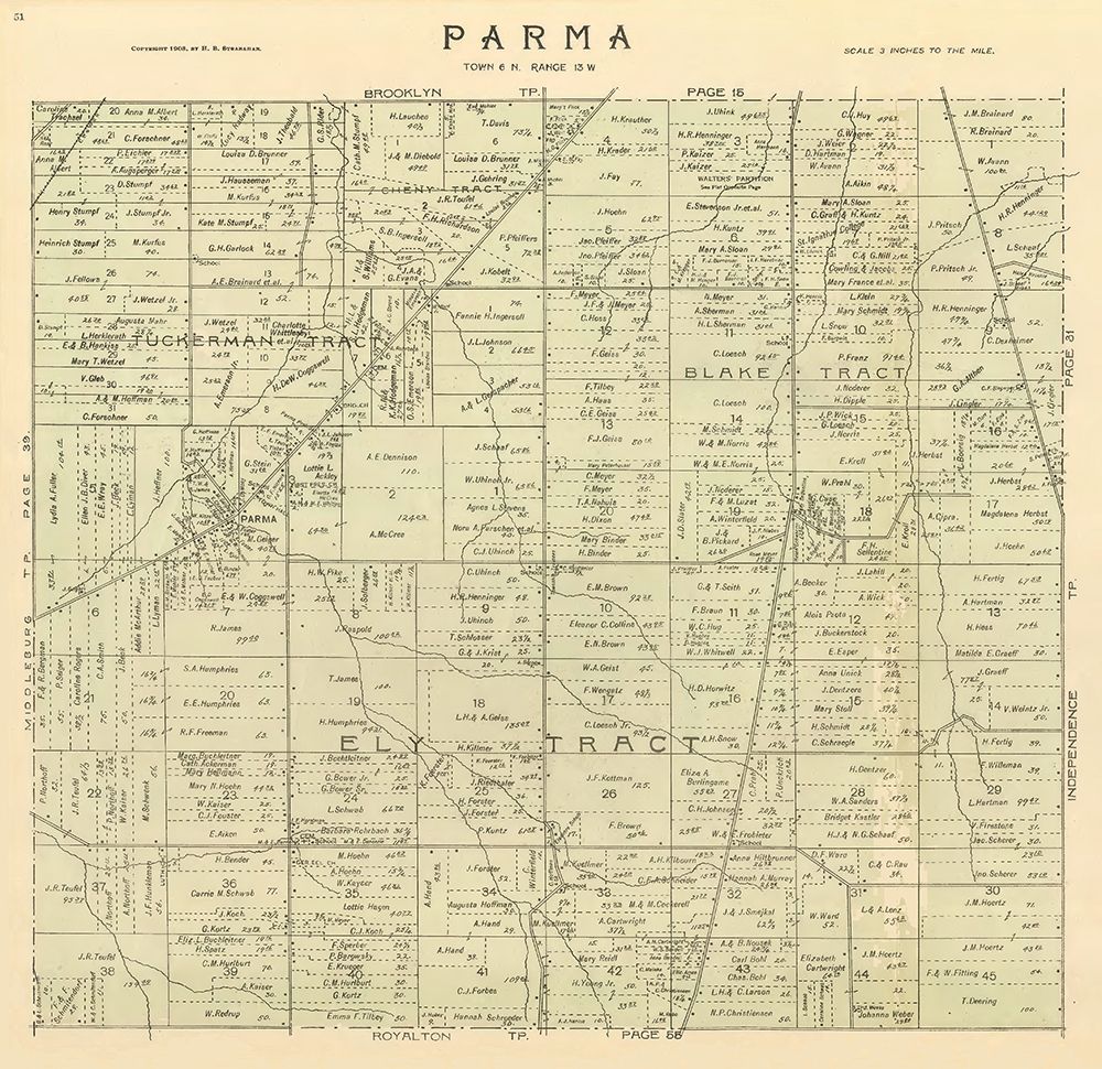 Parma Ohio Landowner - Stranahan 1903