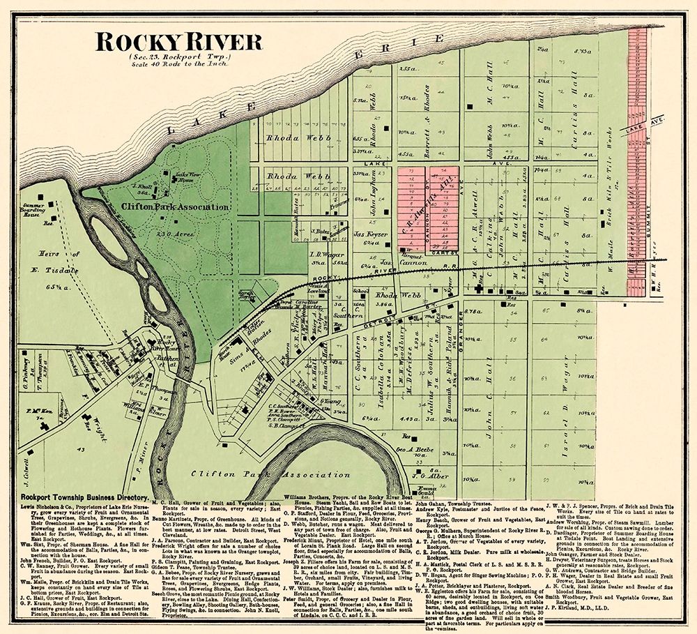 Rocky River Ohio Landowner - Titus 1876