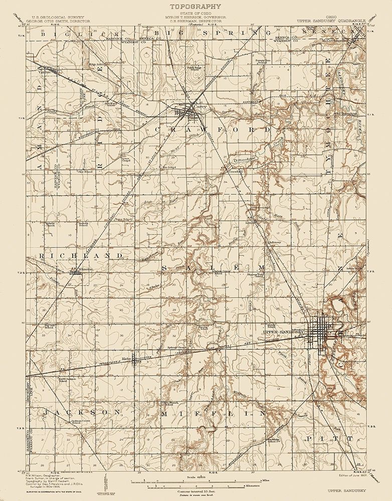 Upper Sandusky Ohio Quad - USGS 1907
