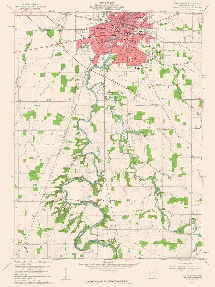 South Tiffin Ohio Quad - USGS 1960