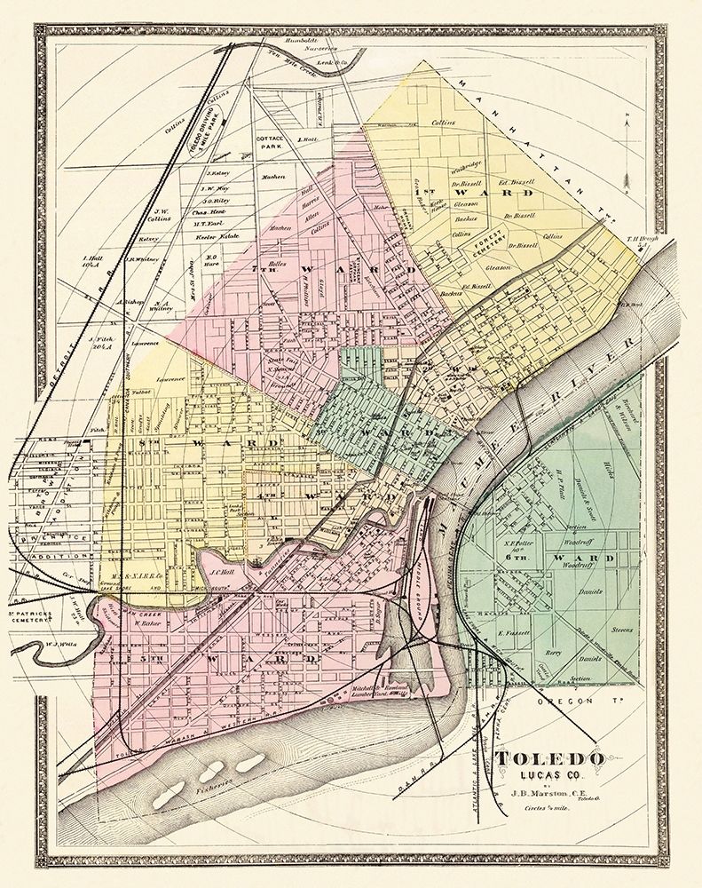 Toledo Ohio Landowner - Marston 1872