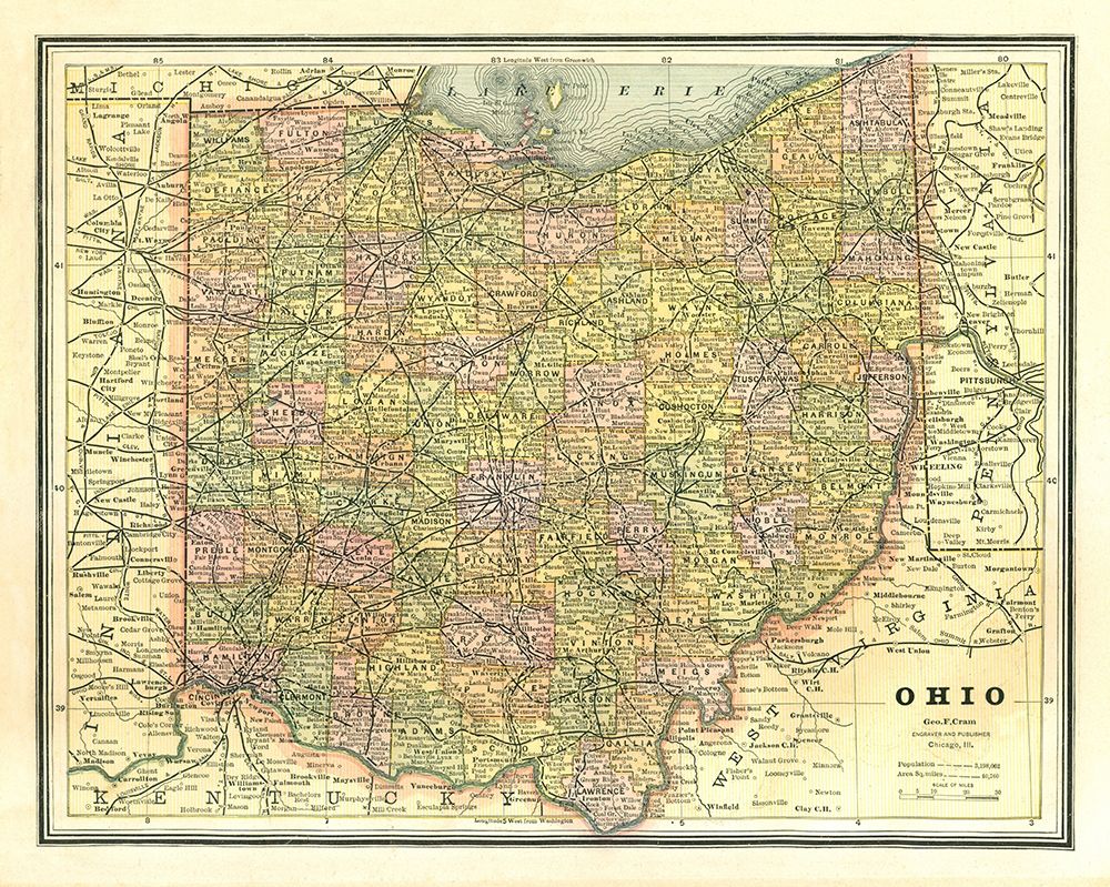 Ohio - Cram 1886