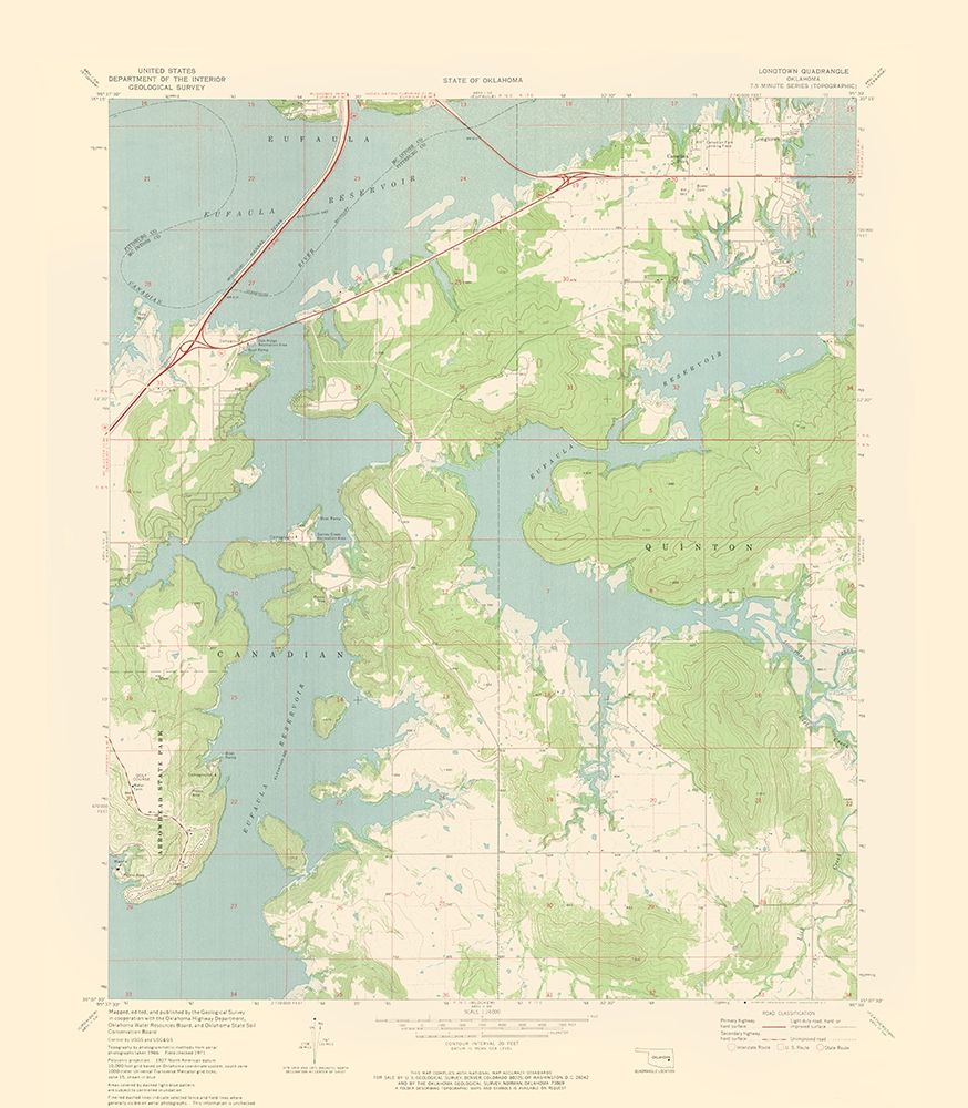 Longtown Oklahoma Quad - USGS 1971
