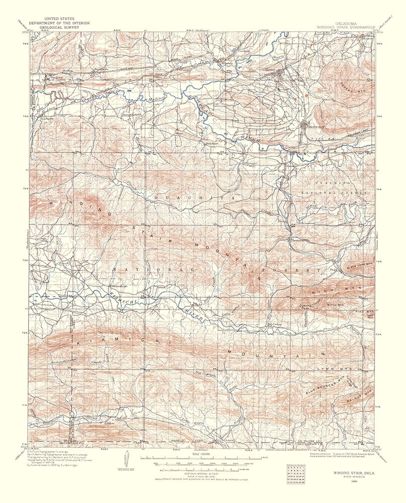 Winding Stair Oklahoma Quad - USGS 1960