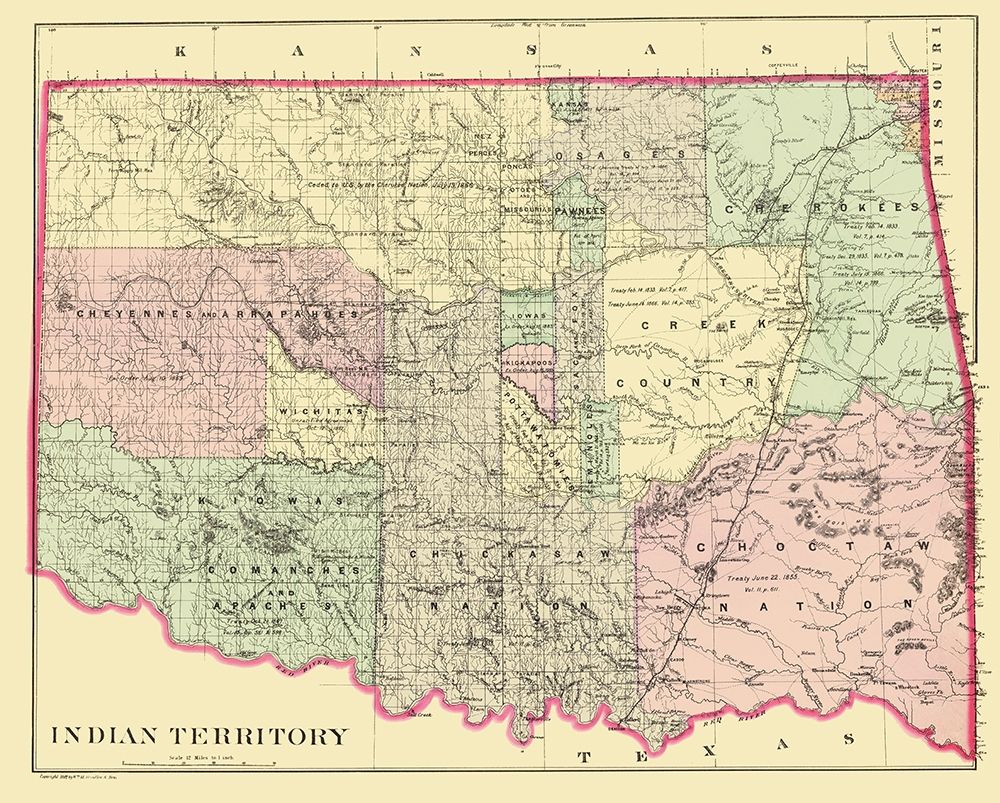 Oklahoma Indian Territory - Bradley 1887