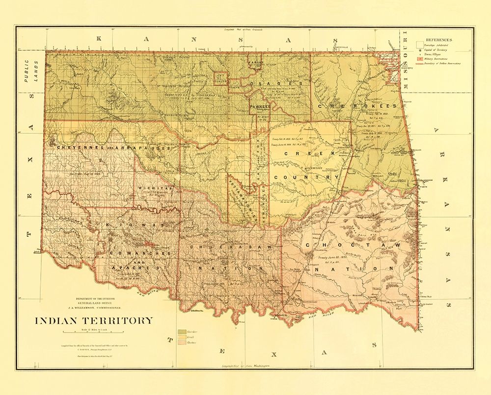 Oklahoma Indian Territory - Roeser 1879
