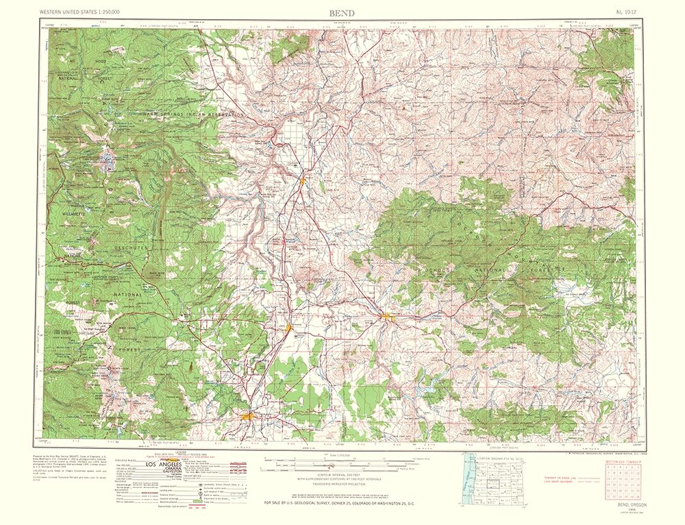Bend Oregon Quad - USGS 1964