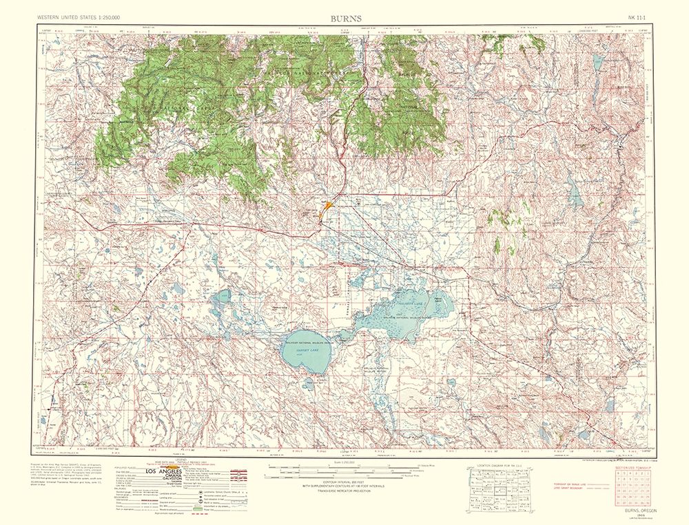 Burns Oregon Quad - USGS 1964