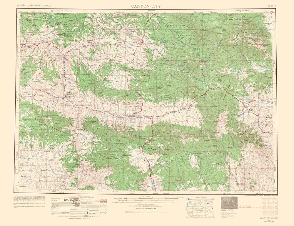 Canyon City Oregon Quad - USGS 1966