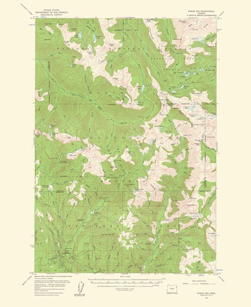 Eagle Cap Oregon Quad - USGS 1961