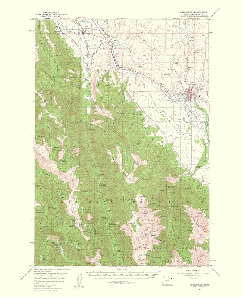 Enterprise Oregon Quad - USGS 1963
