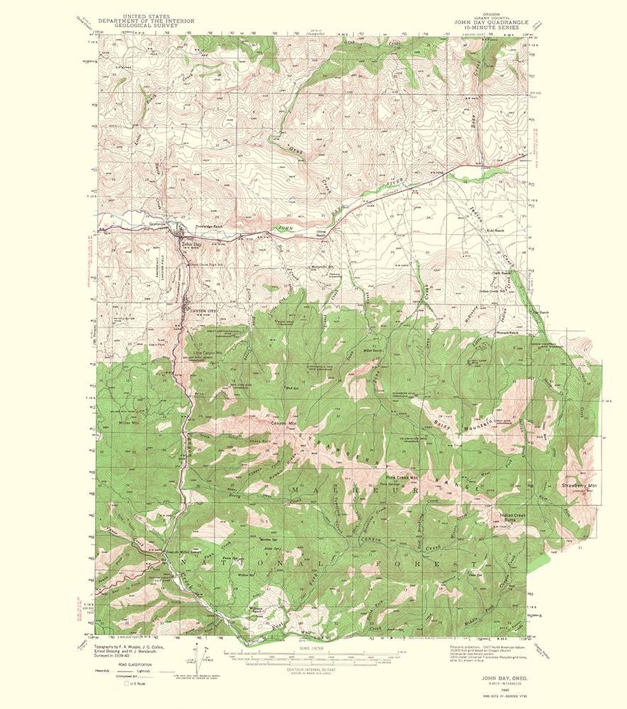 John Day Oregon Quad - USGS 1967