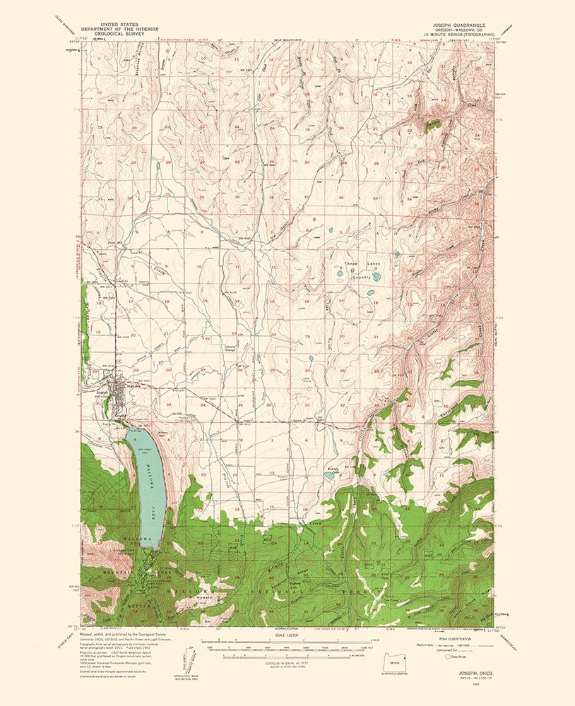 Joseph Oregon Quad - USGS 1963