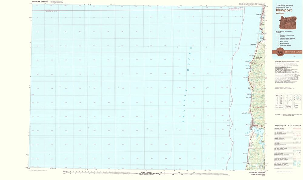 Newport Oregon Quad - USGS 1981