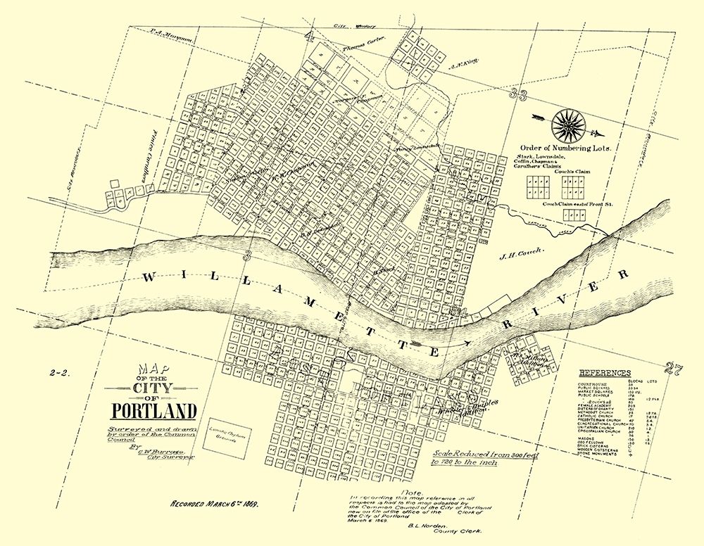Portland Oregon Landowner - Burrage 1866