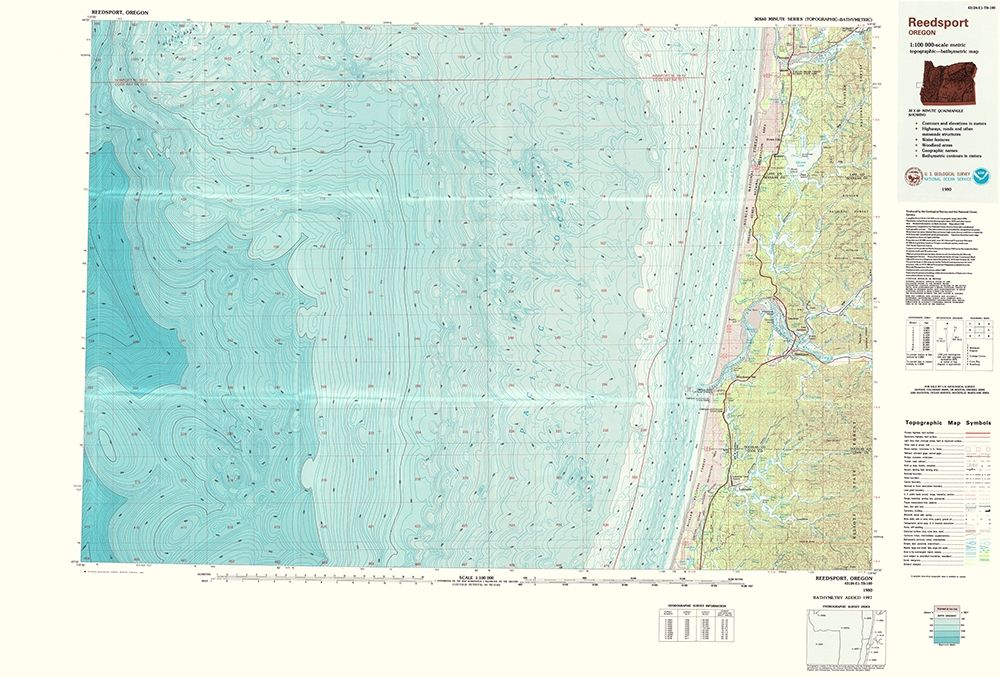 Reedsport Oregon Quad - USGS 1980
