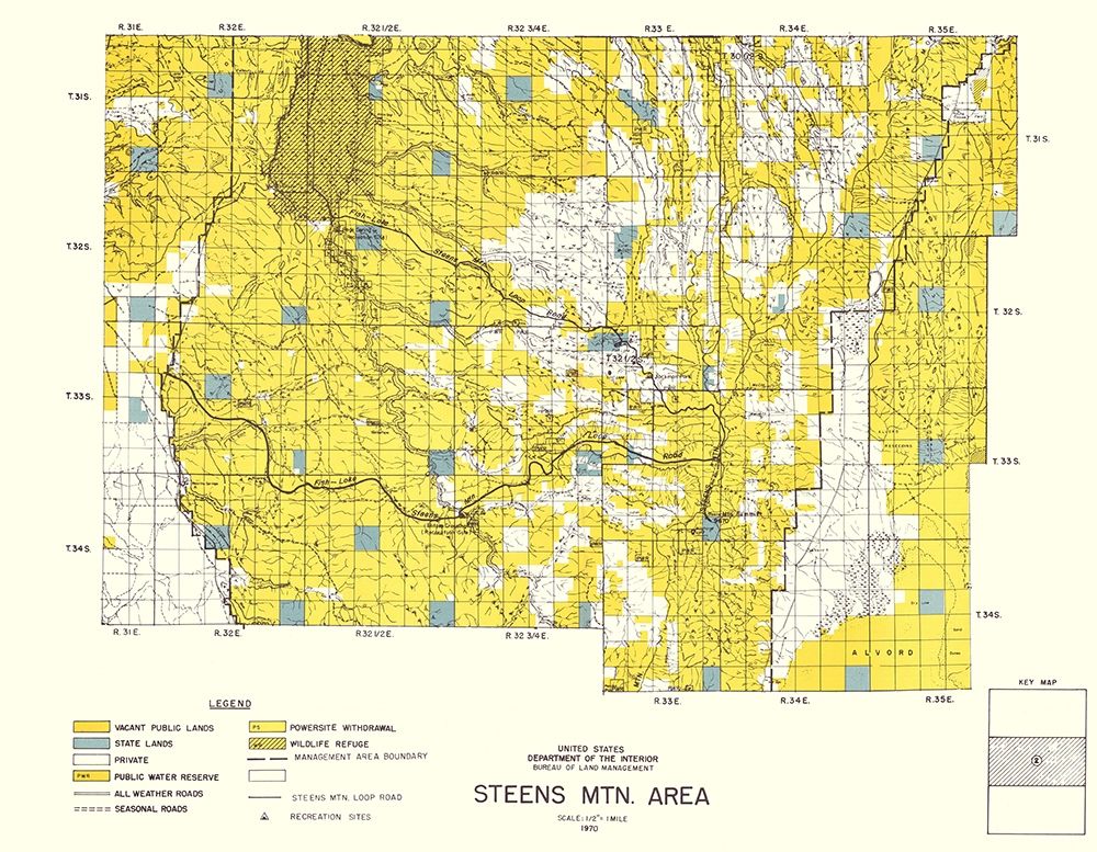 Steens Mountain Central Oregon - DOI 1970