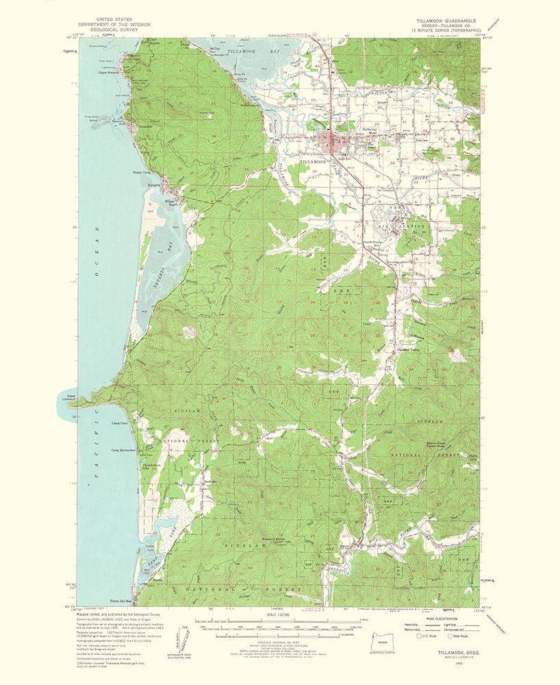 Tillamook Oregon Quad - USGS 1963