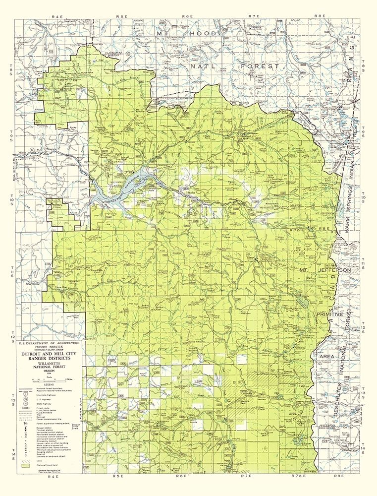 Willamette National Forest Oregon - USDA 1964