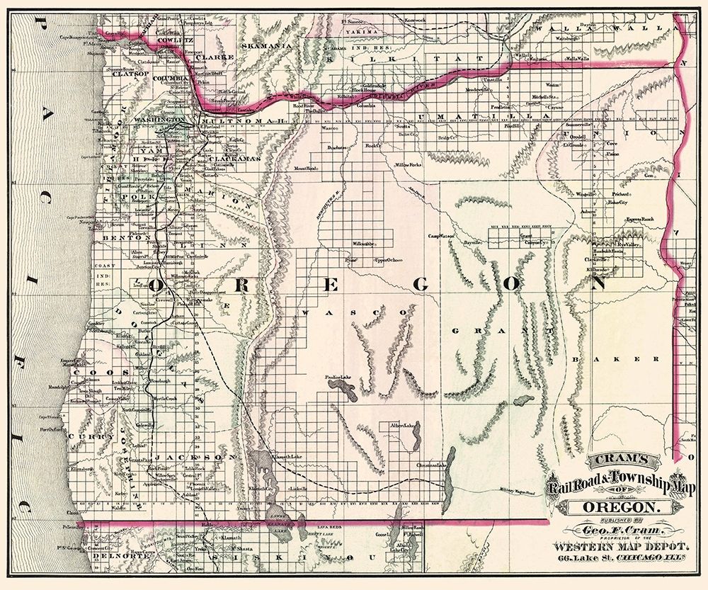 Oregon - Cram 1875