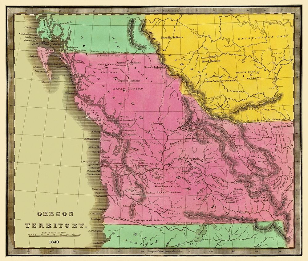 Oregon Territory - Greenleaf 1840