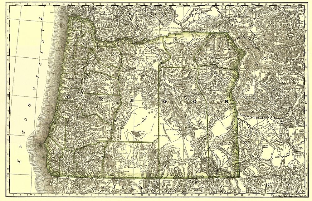 Oregon - Rand McNally 1876
