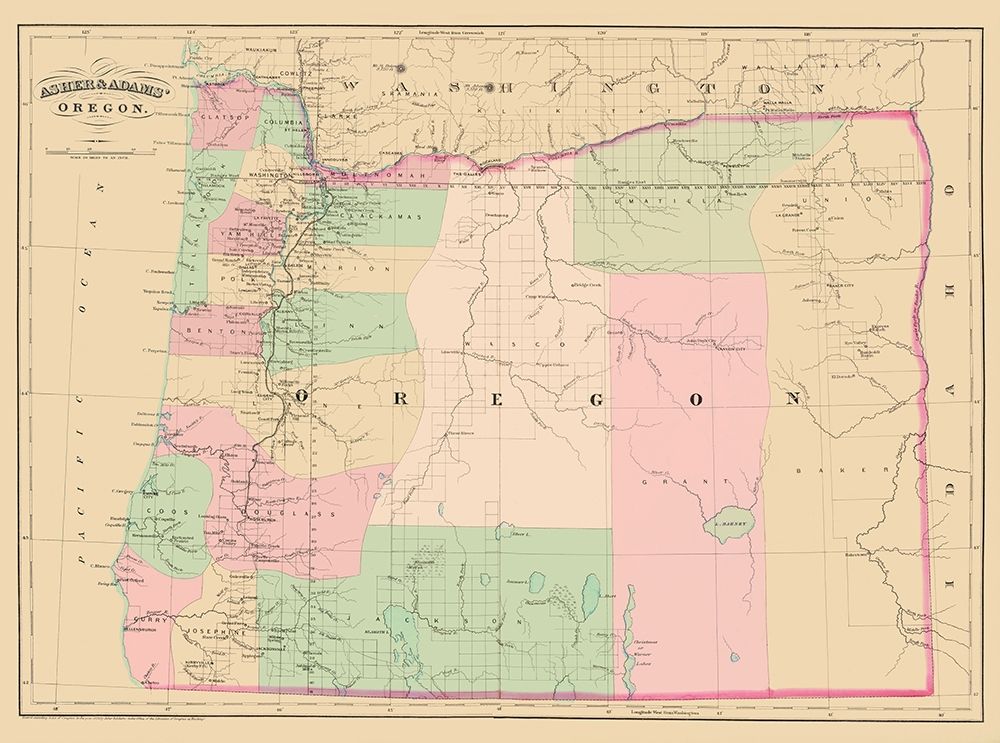 Oregon - Asher and Adams 1874