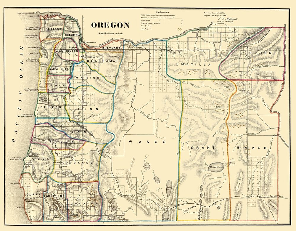 Oregon - USGLO 1866