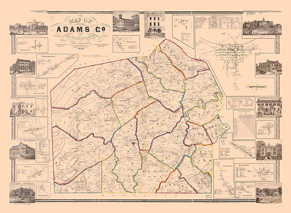 Adams County Pennsylvania - Hopkins 1858