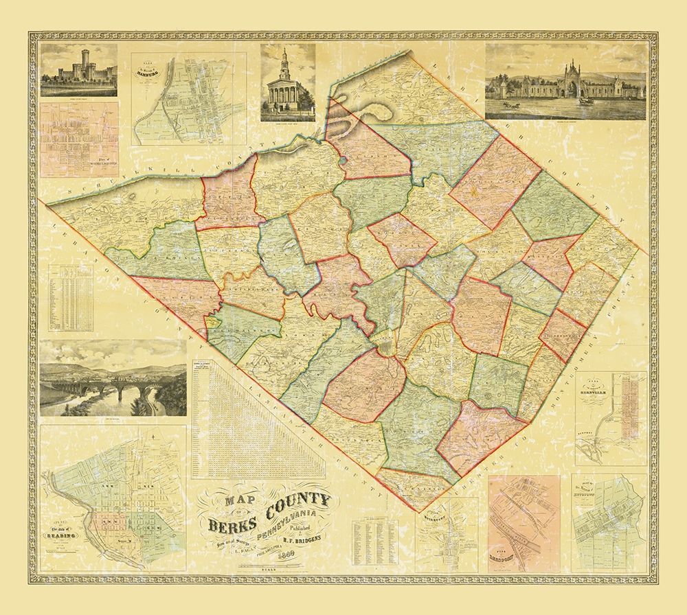 Berks County Pennsylvania - Bridgens 1860