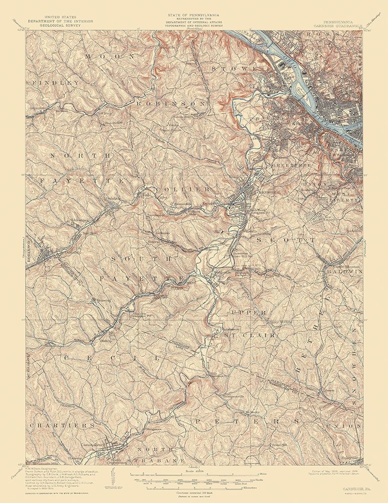 Carnegie Pennsylvania Quad - USGS 1906