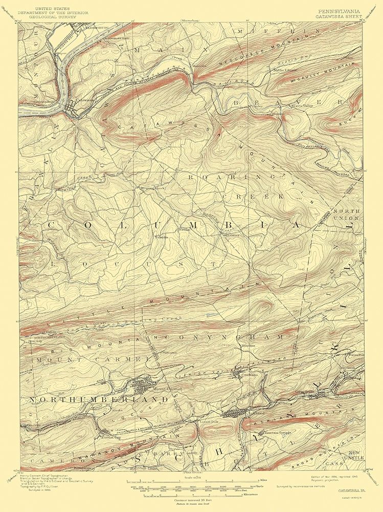 Catawissa Pennsylvania Quad - USGS 1894