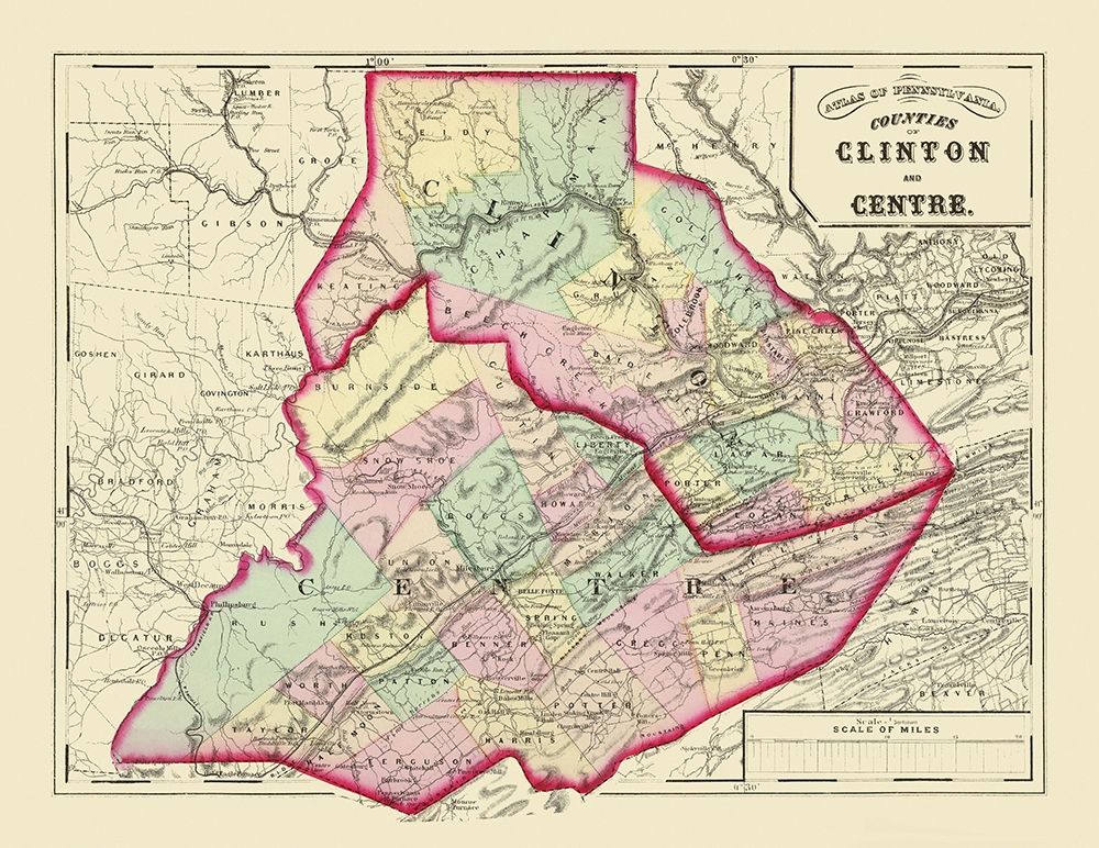 Clinton  Centre Pennsylvania - Walling 1872