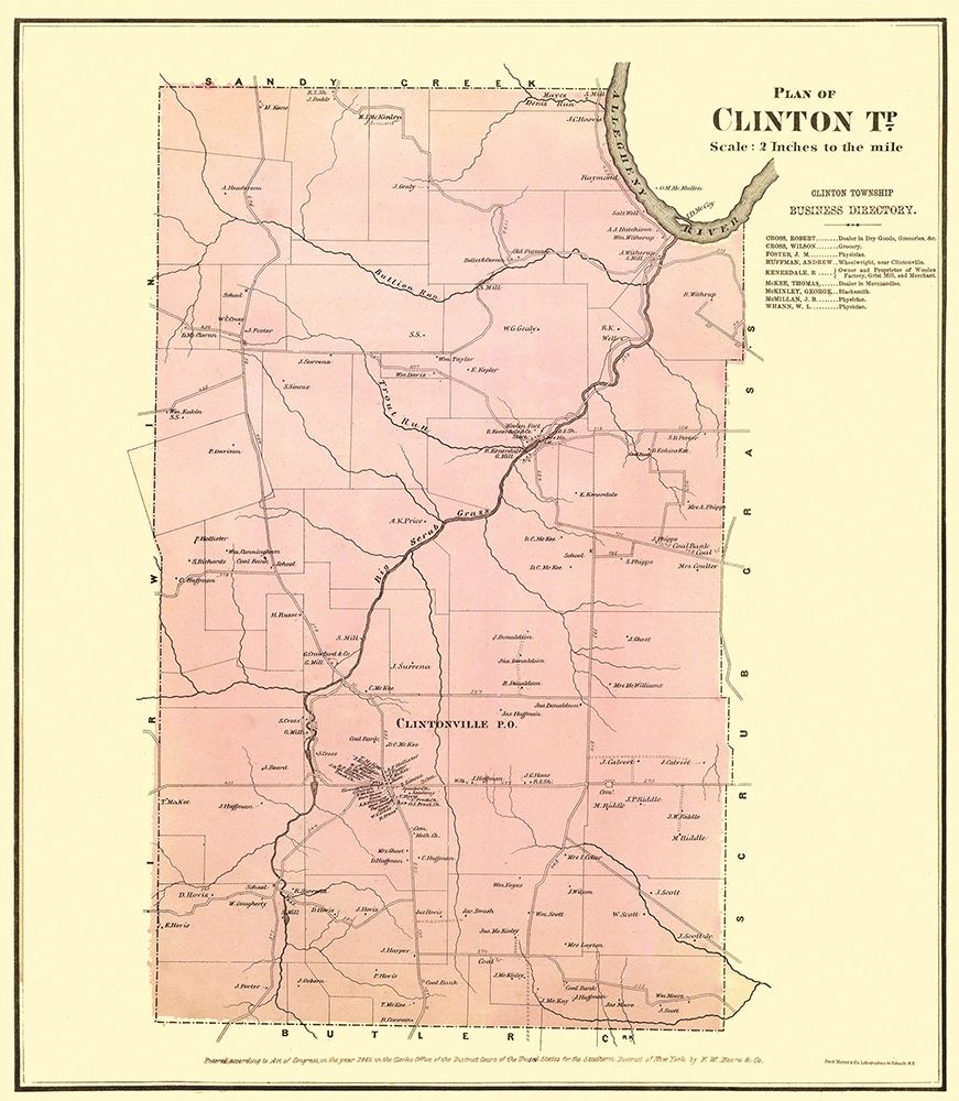 Clinton Pennsylvania Landowner - Mayer 1865