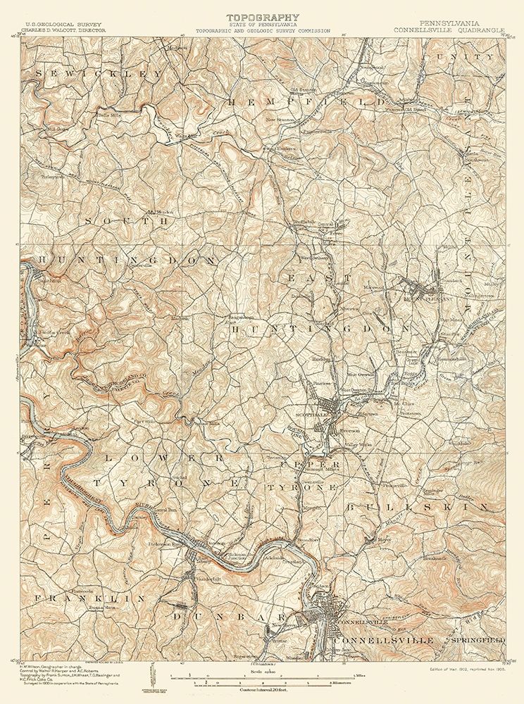 Connellsville Pennsylvania Quad - USGS 1902