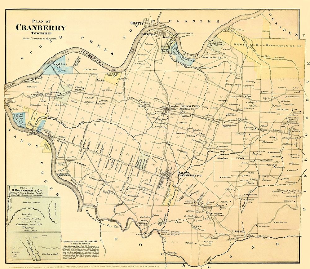 Cranberry Pennsylvania Landowner - Beers 1885
