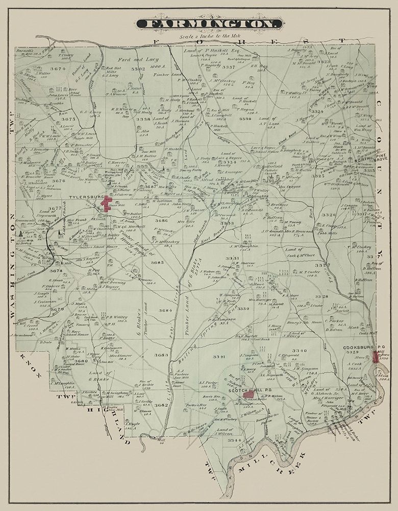 Farmington Pennsylvania Landowner - Caldwell 1877