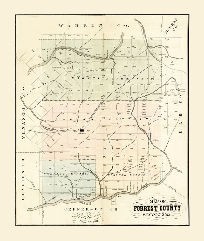 Forest County Pennsylvania - Barnes 1858