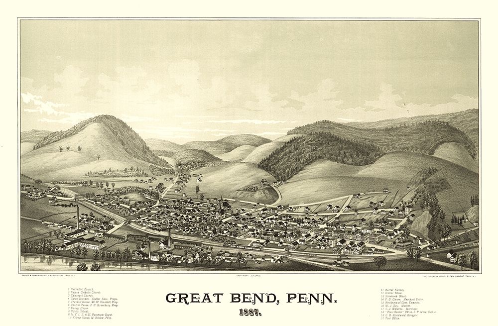 Great Bend Pennsylvania - Burleigh 1887