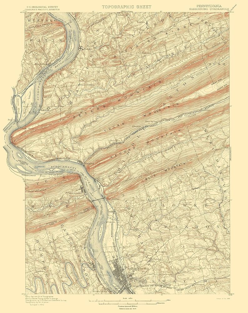 Harrisburg Pennsylvania Quad - USGS 1899