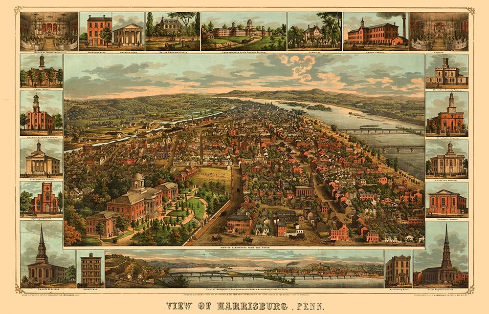Harrisburg Pennsylvania - Williams 1855