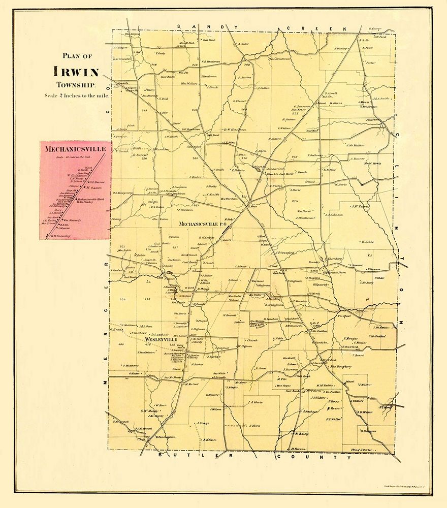 Irwin Pennsylvania Landowner - Mayer 1865