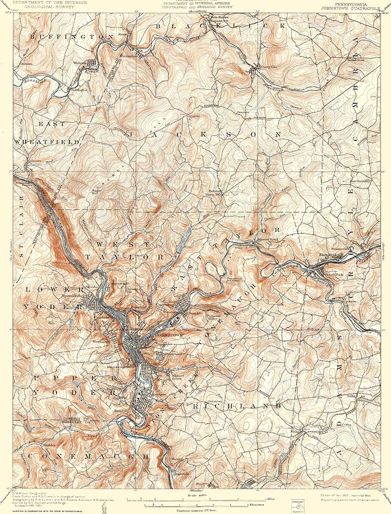 Johnstown Pennsylvania Quad - USGS 1907
