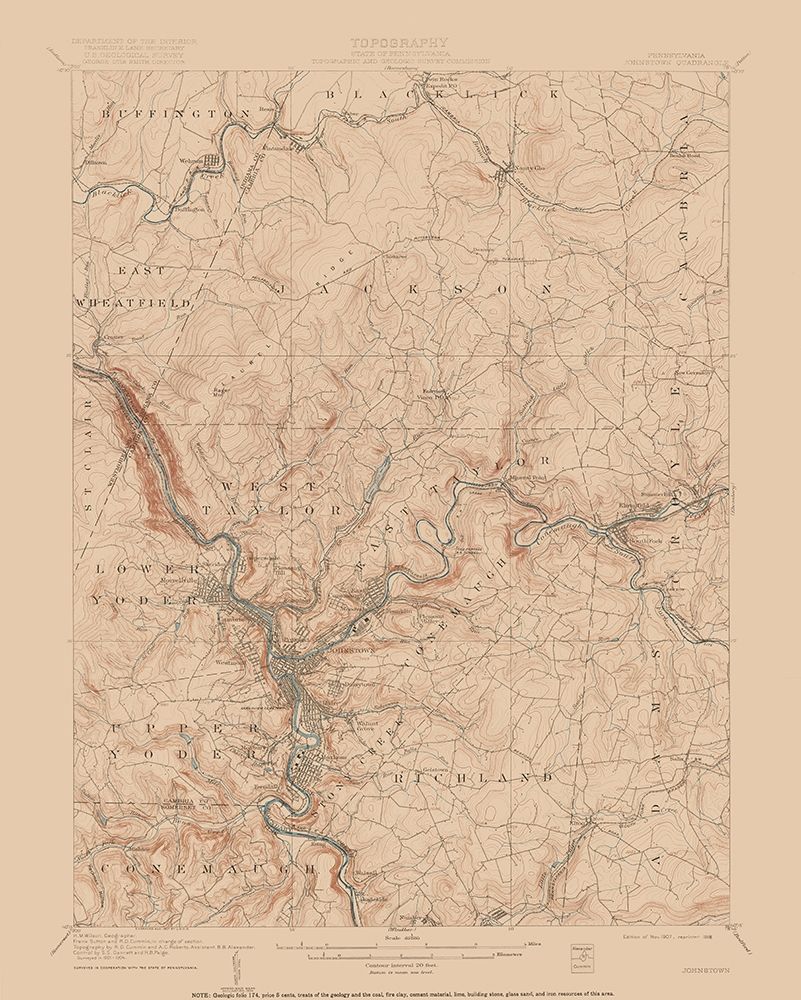 Johnstown Pennsylvania Quad - USGS 1907