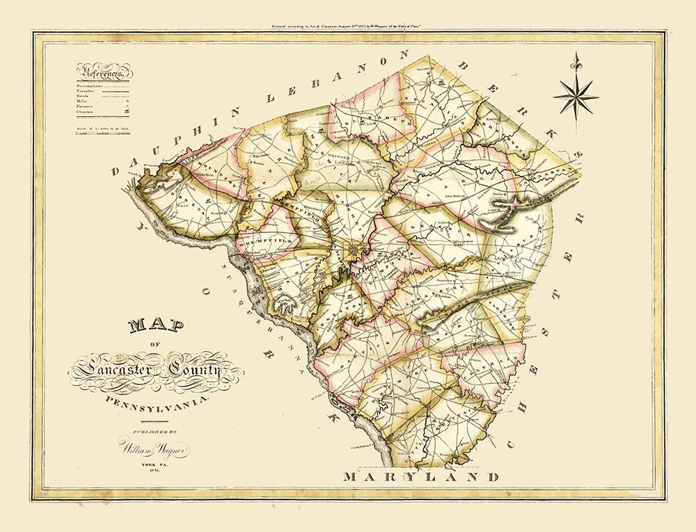 Lancaster County Pennsylvania - Wagner 1821